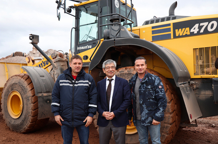 Президентът на Komatsu Europe посети строежа на АМ "Европа"