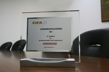 Евромаркет получи отличие от Cifa за висок професионализъм и доказан опит