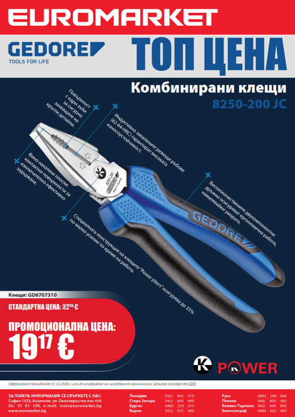 Топ цена: Комбинирани клещи Gedore